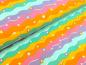 Preview: Reststück Baumwolljersey Regenbogen Wellen Sterne Pastell 80 x 150